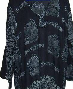 Bluza din matase cu ideograme si Buddha - XL
