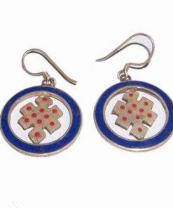 Cercei din argint tibetan cu lapis lazuli si nodul mistic