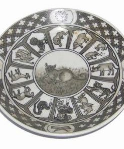 Farfurie decorativa din portelan cu 12 zodii pentru Sobolan