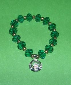 Bratara verde cu cristale multifatetate