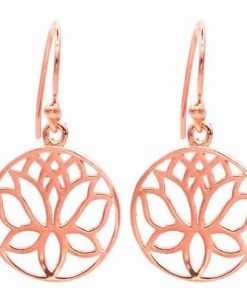 Cercei din cupru cu Floare de Lotus
