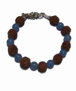 Bratara feng shui cu cristale de angelit si Rudraksha