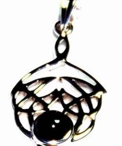 Simbol Mayas din argint si cristal de onix