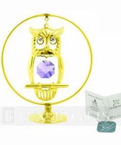 Bufnita intelepciunii, placata cu aur si cristal Swarovski