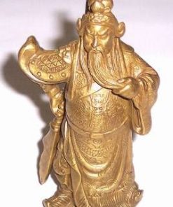 Guan Gong cu sabie - remediu Feng Shui din alama pandant