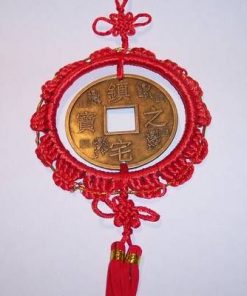 Amuleta Feng Shui cu moneda I Ching si nod mistic xl