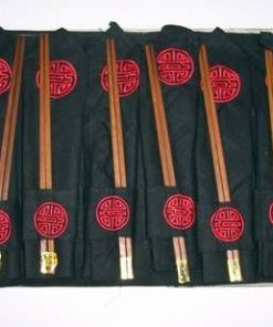 Set de 6 perechi de betisoare de lemn si 6 lavete