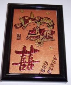 Tablou Feng Shui cu simbolul Dublei Fericiri
