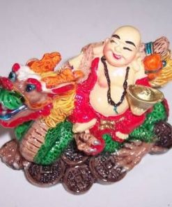 Buddha rosu pe Dragonul Imperial - remediu Feng Shui