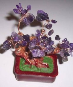 Copacel Feng Shui din ametist pe suport din ceramica