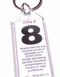 Breloc Feng Shui cu Cifra 8
