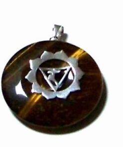 Chakra Manipura din argint si cristal de ochi de tigru