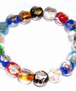Bratara celor 7 chakre din sticla de murano, pe elastic