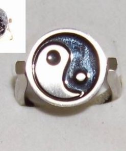 Inel Feng Shui cu Yin-Yang si Dragon - din inox