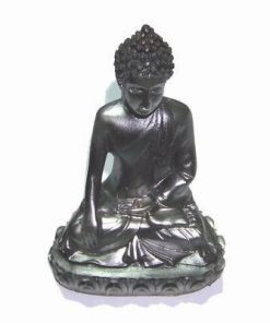 Buddha Tamaduitorul de culoare argintie, din rasina
