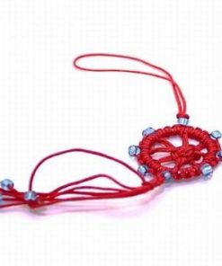 Canaf Feng Shui cu Roata Norocului - Dharma Wheel - rosu