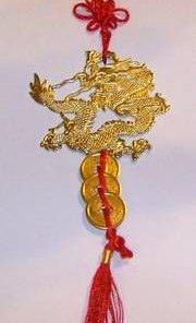 Canaf Feng Shui cu dragonsi monede din metal
