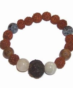 Bratara din Rudraksha, pe elastic - model barbatesc