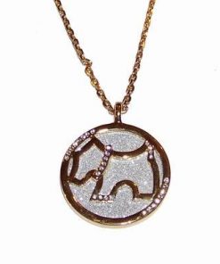 Talisman de protectie, placat cu aur si strasuri - Caine