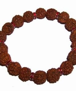 Bratara cu Rudraksha si cristale rosii