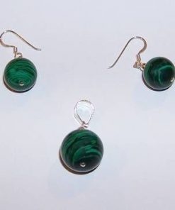 Set din argint925 cu cristale de malachit