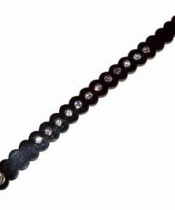 Bratara unisex cu 12 strasuri si capse -din piele ecologica