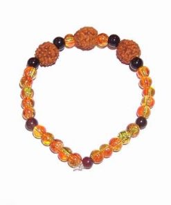 Bratara cu Rudraksha si cristale naturale pentru copii