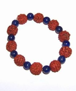 Bratara cu Rudraksha si cristale naturale de lapis - Bivol