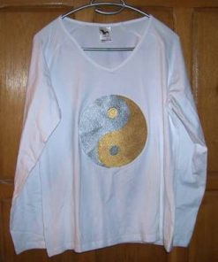 Tricou Yin-Yang alb - L - XL