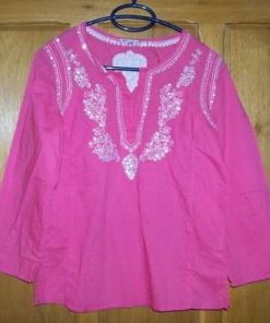 Bluza India cu broderie alba