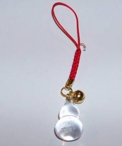 Canaf cu Wu Lou din cristal de stanca si clopotel mic, auriu