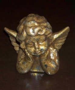 Ingerul Fericirii din ceramica aurie si argintie