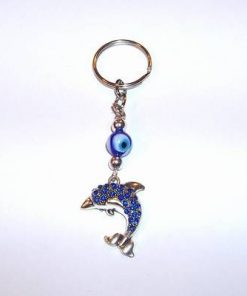 Breloc din metal nobil cu cristale Swarovski - Delfin