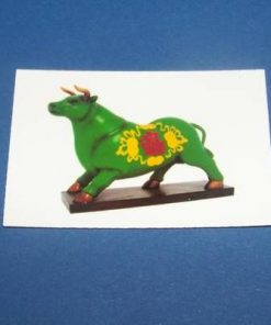 Bivolul verde cu simboluri de noroc - card