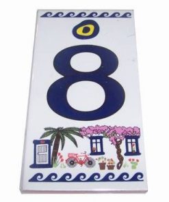 Placa din ceramica cu cifra 8 si Ochiul lui Horus