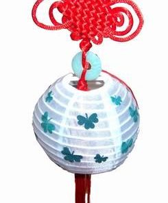 Minilampadar Feng Shui cu Nod Mistic si moneda - alb