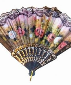 Evantai multicolor cu flori de bujori