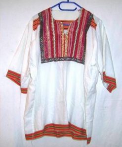 Camasa alba cu broderie multicolora