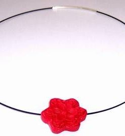 Colier Feng Shui cu floare de cires si argint